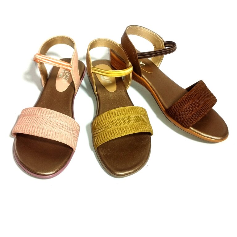 Ladies slippers and sandals with PVC sole, PU/synthetic upper, and insole, featuring fashionable design and premium materials from Fusion Seller by Samson Manufactures